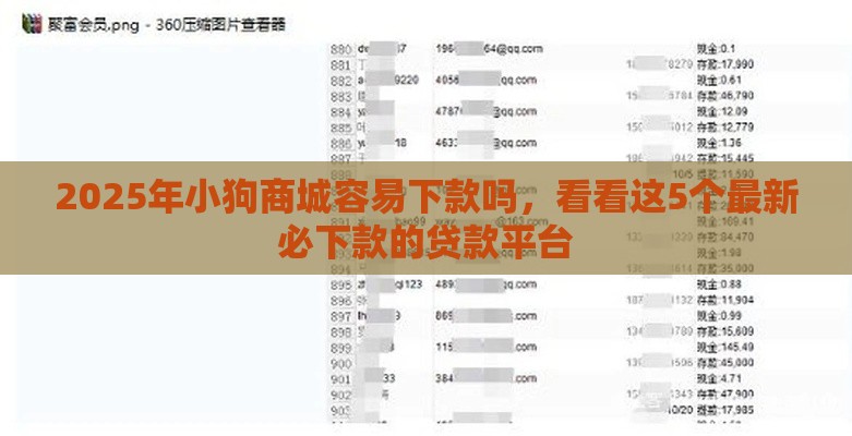 2025年小狗商城容易下款吗，看看这5个最新必下款的贷款平台