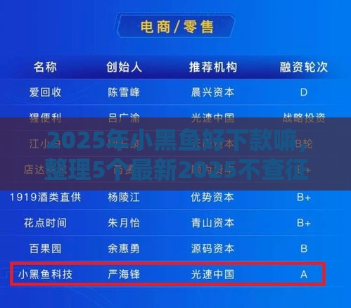 2025年小黑鱼好下款嘛，整理5个最新2025不查征信大数据百分百下款的平台