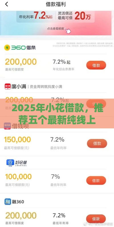2025年小花借款，推荐五个最新纯线上贷款平台