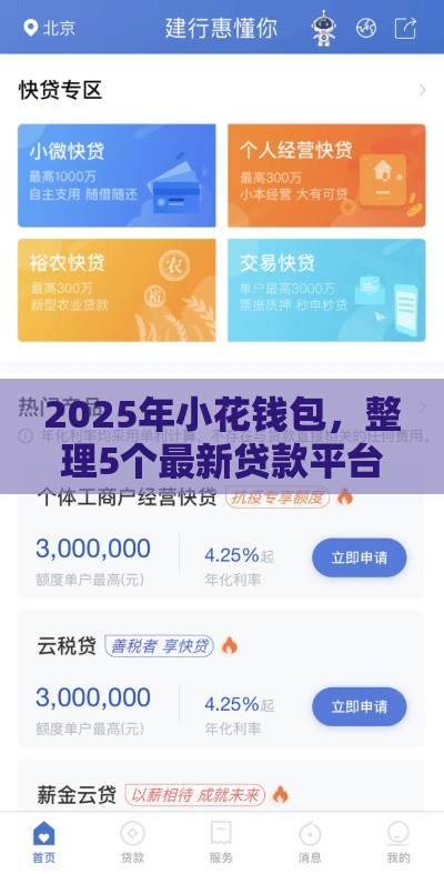 2025年小花钱包，整理5个最新贷款平台最容易贷到款