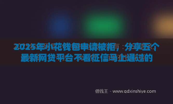 2025年小花钱包申请被拒，分享五个最新网贷平台不看征信马上通过的