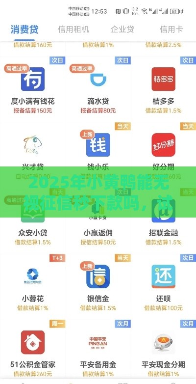 2025年小黄鸭能无视征信秒下款吗，试试这5个最新网贷推广返佣平台