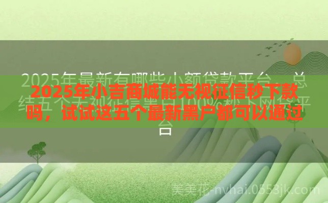 2025年小吉商城能无视征信秒下款吗，试试这五个最新黑户都可以通过的贷款平台