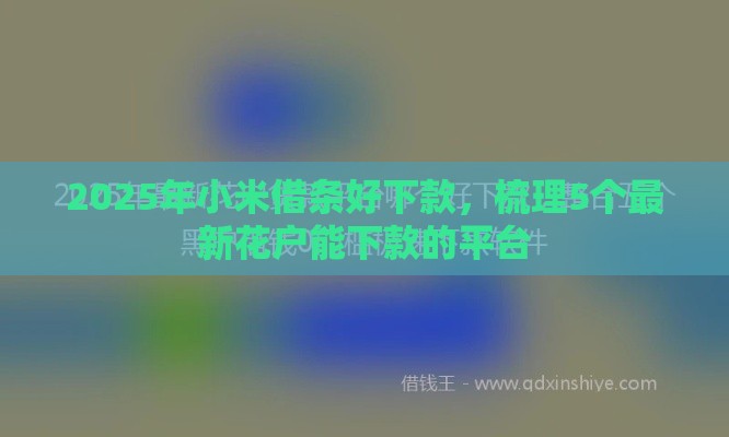 2025年小米借条好下款，梳理5个最新花户能下款的平台