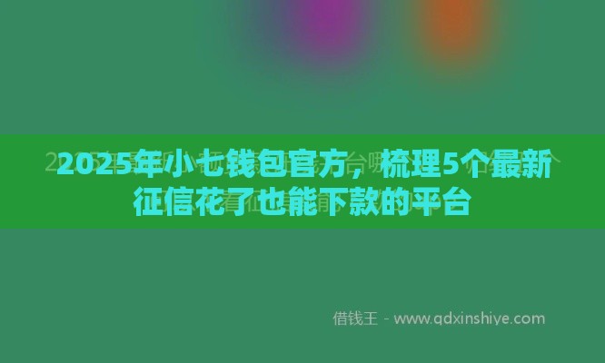 2025年小七钱包官方，梳理5个最新征信花了也能下款的平台