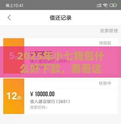 2025年小七钱包什么好下款，看看这五个最新黑户网贷平台秒下款简单