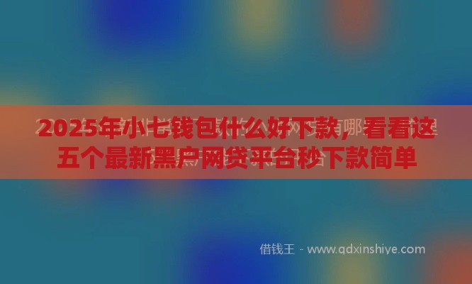 2025年小七钱包什么好下款，看看这五个最新黑户网贷平台秒下款简单