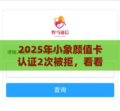 2025年小象颜值卡认证2次被拒，看看这5个最新贷款中介平台