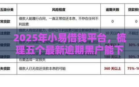 2025年小易借钱平台，梳理五个最新逾期黑户能下款的新口子