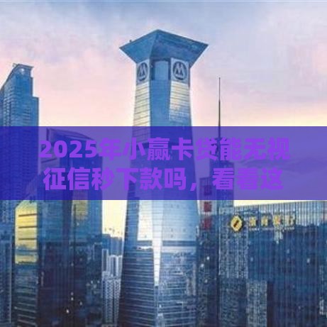 2025年小赢卡贷能无视征信秒下款吗，看看这五个最新好批的小额贷款平台