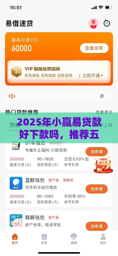 2025年小赢易贷款好下款吗，推荐五个最新十大贷款平台