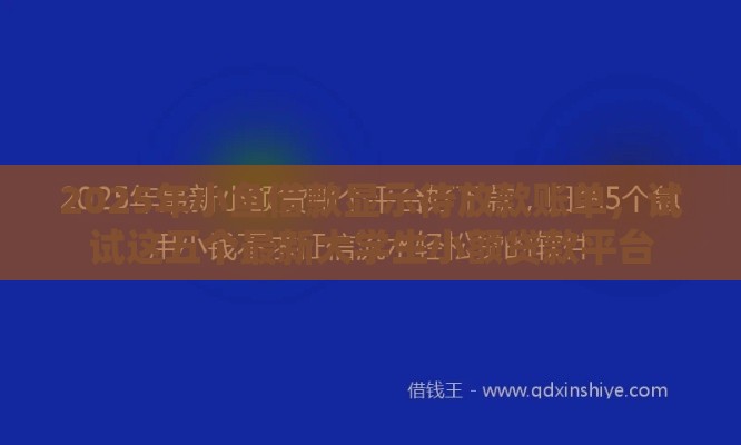 2025年小鱼借款显示待放款账单，试试这五个最新大学生小额贷款平台