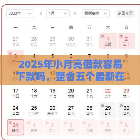 2025年小月亮借款容易下款吗，整合五个最新在线贷款平台