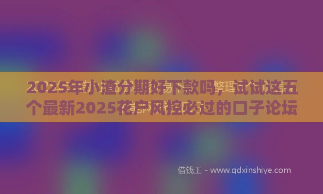 2025年小渣分期好下款吗，试试这五个最新2025花户风控必过的口子论坛