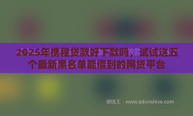 2025年携程贷款好下款吗，试试这五个最新黑名单能借到的网贷平台