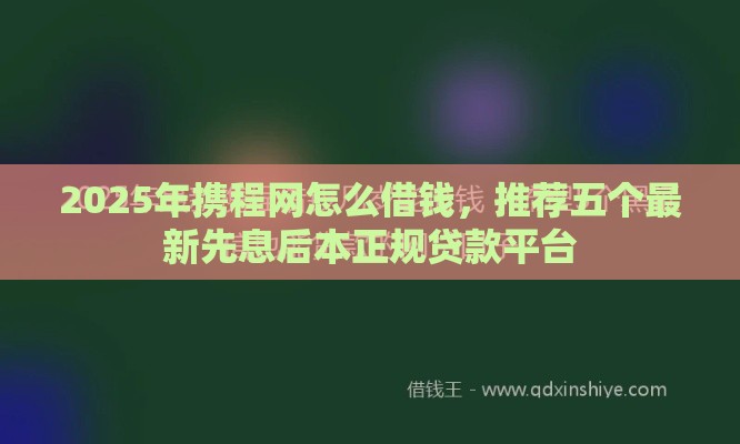 2025年携程网怎么借钱，推荐五个最新先息后本正规贷款平台
