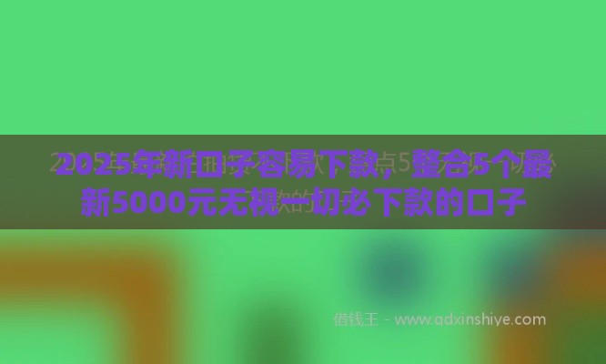 2025年新口子容易下款，整合5个最新5000元无视一切必下款的口子