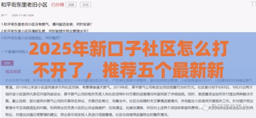 2025年新口子社区怎么打不开了，推荐五个最新新口子黑户