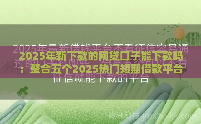 2025年新下款的网贷口子能下款吗：整合五个2025热门短期借款平台30天不看征信
