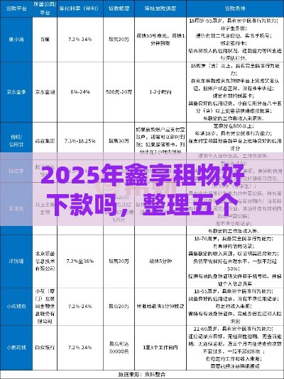 2025年鑫享租物好下款吗，整理五个最新私人网贷平台