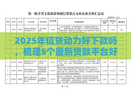 2025年信贷动力好下款吗，梳理5个最新贷款平台好