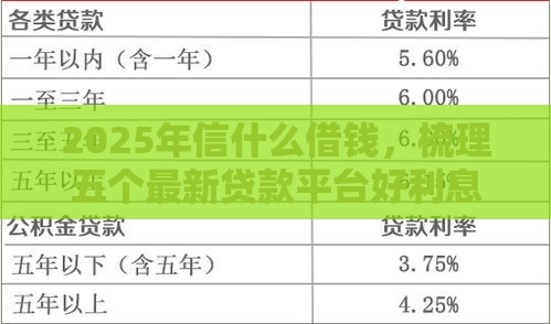 2025年信什么借钱，梳理五个最新贷款平台好利息低