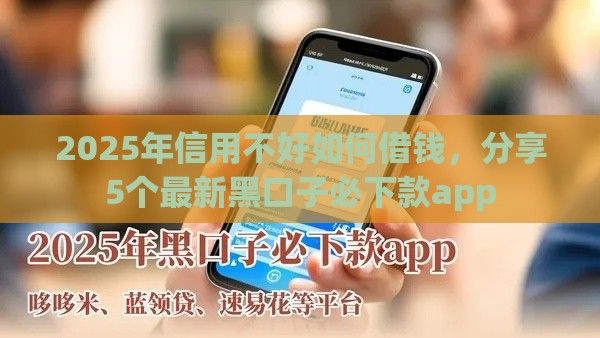 2025年信用不好如何借钱，分享5个最新黑口子必下款app