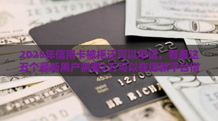 2025年信用卡被拒还可以申请，看看这五个最新黑户需要2万可以在借款平台借款