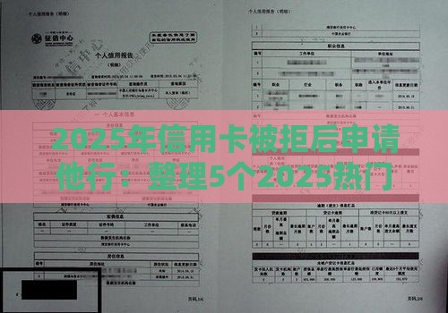2025年信用卡被拒后申请他行：整理5个2025热门不看征信的借钱平台