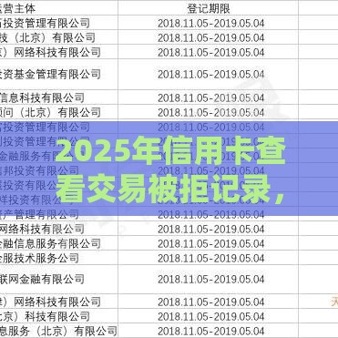 2025年信用卡查看交易被拒记录，整合5个最新口碑好的网贷平台