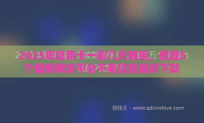 2025年信用卡一般几天被拒，梳理5个最新网贷平台不看征信最好下款