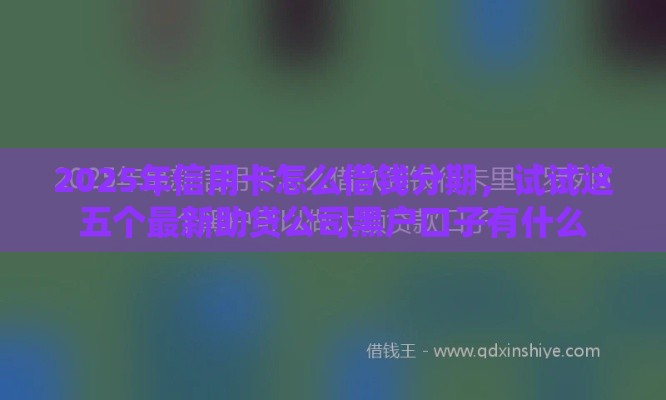 2025年信用卡怎么借钱分期，试试这五个最新助贷公司黑户口子有什么