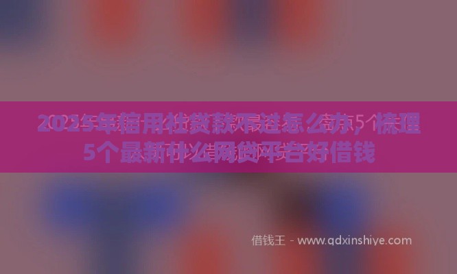 2025年信用社贷款不过怎么办,梳理5个最新什么网贷平台好借钱 2025年信用社贷款不过怎么办,梳理5个最新什么网贷平台好借钱