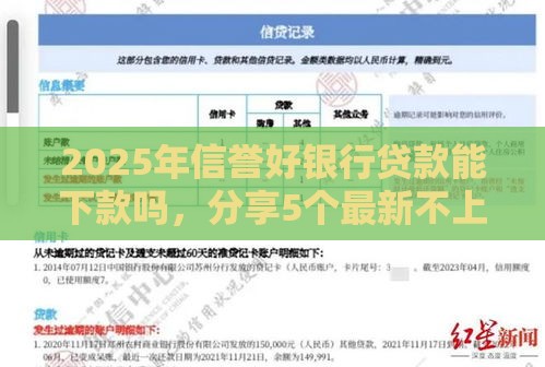 2025年信誉好银行贷款能下款吗，分享5个最新不上征信记录的贷款平台