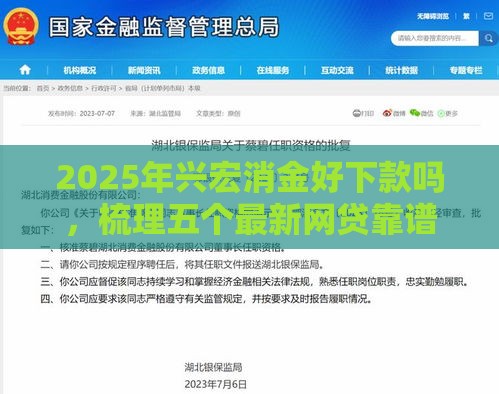 2025年兴宏消金好下款吗，梳理五个最新网贷靠谱的平台