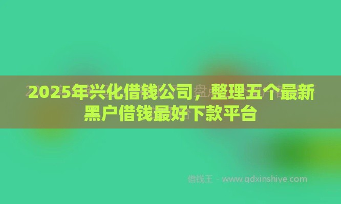 2025年兴化借钱公司，整理五个最新黑户借钱最好下款平台