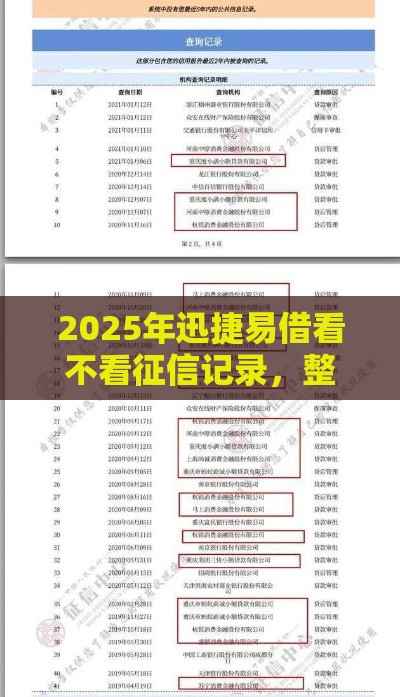 2025年迅捷易借看不看征信记录，整合5个最新黑贷款平台