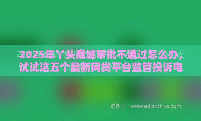 2025年丫头商城审批不通过怎么办，试试这五个最新网贷平台监管投诉电话