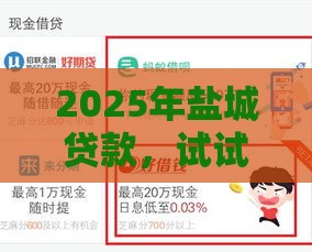 2025年盐城贷款，试试这5个最新可靠的借钱平台