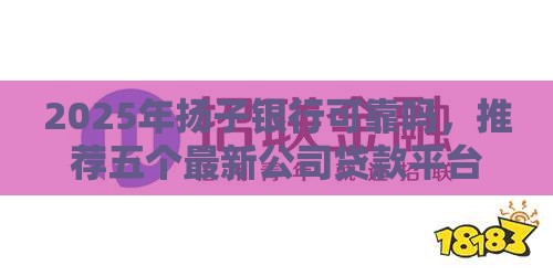 2025年扬子银行可靠吗，推荐五个最新公司贷款平台