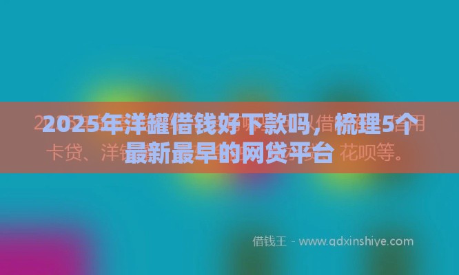 2025年洋罐借钱好下款吗，梳理5个最新最早的网贷平台