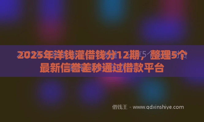 2025年洋钱灌借钱分12期，整理5个最新信誉差秒通过借款平台
