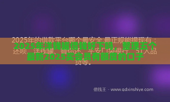 2025年洋钱罐借钱好下吗，整理五个最新2025买会员有额度的口子