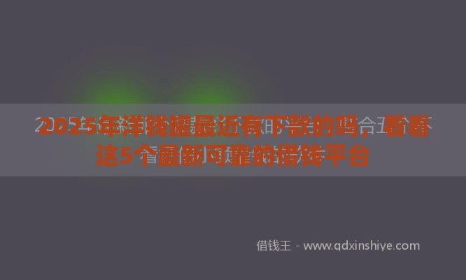 2025年洋钱罐最近有下款的吗,看看这5个最新可靠的借钱平台 2025年洋钱罐最近有下款的吗,看看这5个最新可靠的借钱平台