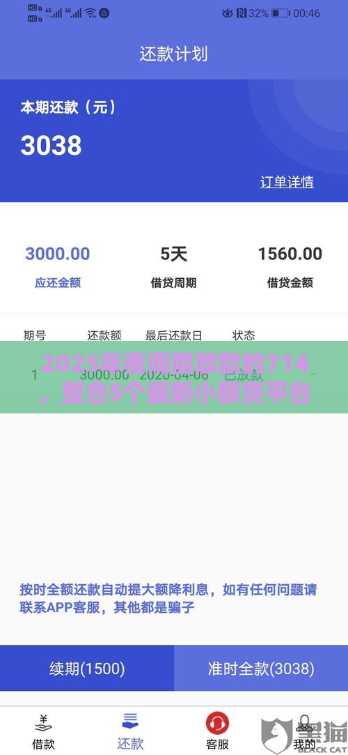 2025年夜间能放款的714，整合5个最新小额贷平台最容易下款