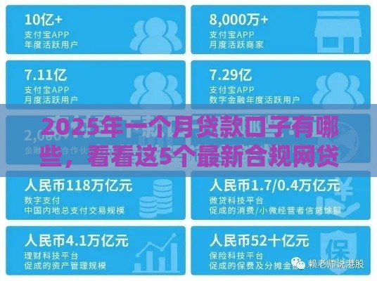 2025年一个月贷款口子有哪些，看看这5个最新合规网贷平台