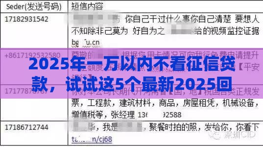 2025年一万以内不看征信贷款，试试这5个最新2025回收类秒下的口子