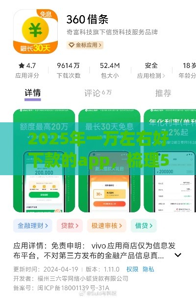 2025年一万左右好下款的app，梳理5个最新qq贷款平台