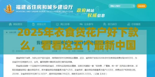 2025年衣食贷花户好下款么，看看这五个最新中国网贷平台排名不分先后