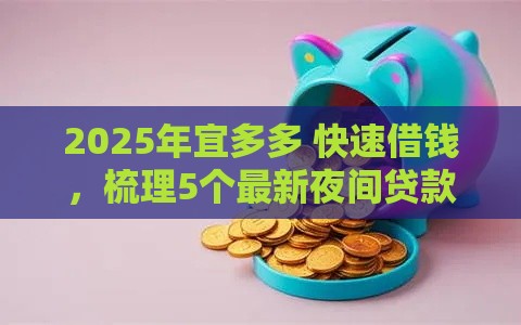 2025年宜多多 快速借钱，梳理5个最新夜间贷款秒审核秒下款的平台